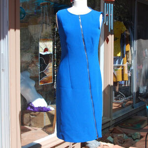 BOSS Hugo Boss AG Sheath Dress Zipper Lined Blue 8